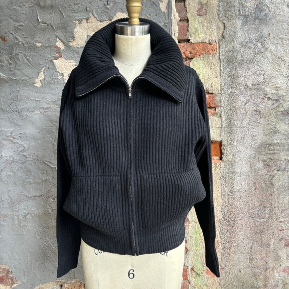 White+Warren Merino Blend Ribbed Zip Up Jacket - Picture 8 of 8